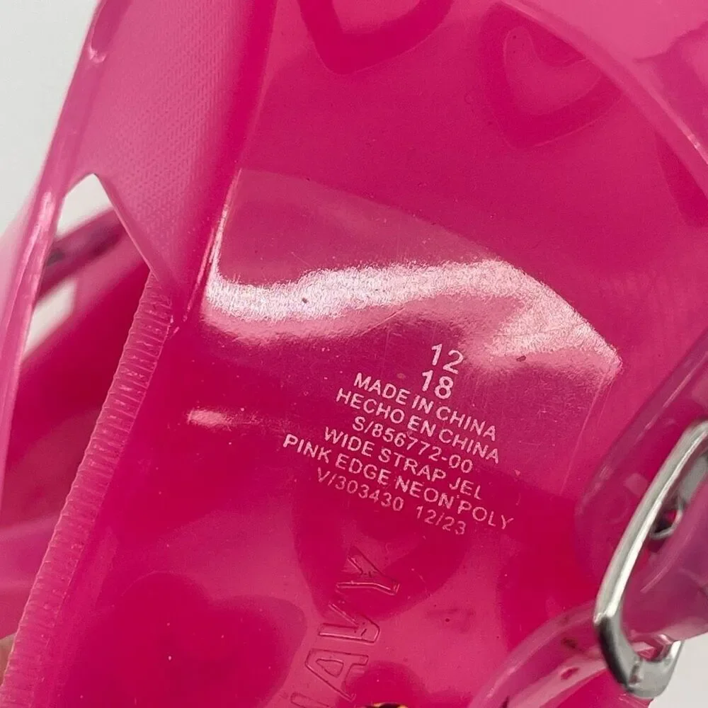 Old Navy Girls Pink Jelly Sandals Size 12 – Wide Strap Buckle Style